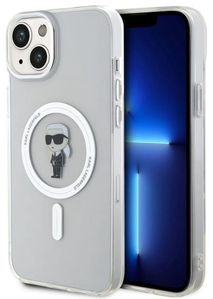 Karl Lagerfeld IML Ikonik - iPhone 15 Plus Hoesje - MagSafe Compatibiliteit - Transparant