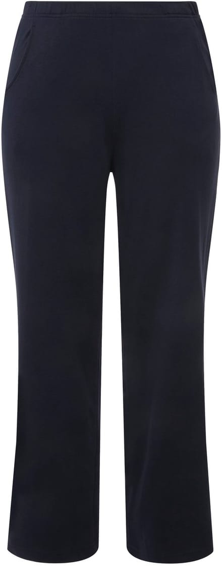 Ulla Popken - Dames - Joggingbroek rechte pijpen elastische band - Marine - Maat 46+