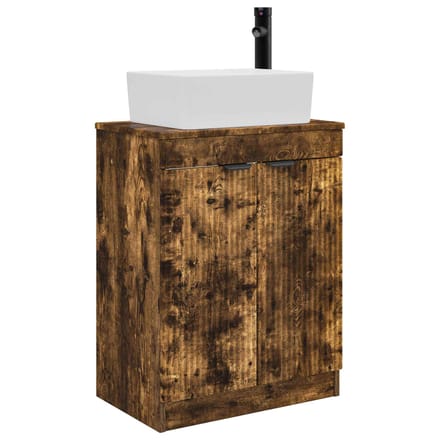 vidaXL - Badkamer - Vanity - met - Wastafel - Gerookt - eiken - 54 - x - 35 - x - 83 - cm