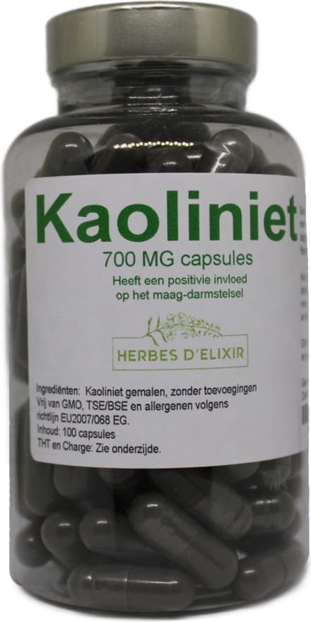 Herbes D'elixir Kaoliniet Capsules - 700mg per capsule - 100 Stuks - Natuurlijke Ondersteuning