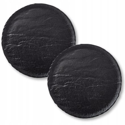 Wilmax SlateStone Dinerbord Rond 28cm Zwart Porselein (2 stuks)
