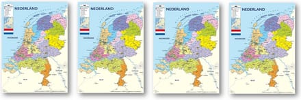 Ansichtkaarten set Nederland kaart - Set van 50 luxe ansichtkaarten - Formaat 10.5 x 15 cm
