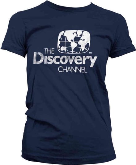 Discovery Channel Dames Tshirt -S- Distressed Logo Blauw