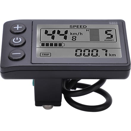 Elektrische fiets S866 LCD-schermmeter 24V 36V 48V Bedieningspaneel met waterbestendige stekker wit