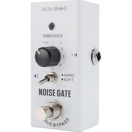 Noise Gate Pedaal voor Puur Geluid 2 Modi Gitaar Ruisonderdrukker Effect Aluminium Legering Behuizing Echt white
