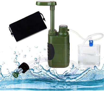 TIM® Waterfilter Survival – Waterfilter - Noodradio - Legergroen - 22cm x 14cm x 6cm