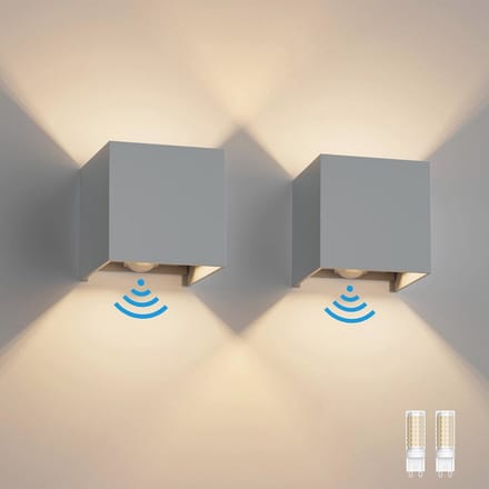 LED wandlampen met bewegingsmelder - 2 stuks 3000K verstelbare stralingshoek