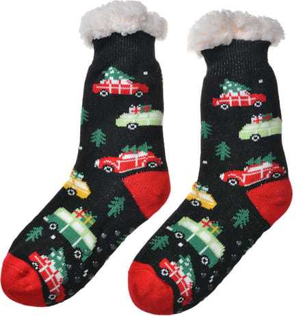 Clayre & Eef Kerstsokken one size Zwart Synthetisch Auto