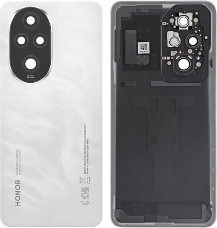 Honor, Originele batterijklep voor smartphone Honor 200 Pro hard plastic, Wit / Zwart