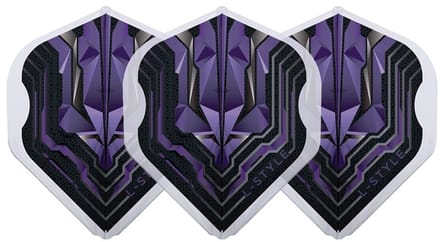 L-Style Champagne Flight EZ L1 Standard Origin Series Clear Purple - Dart Flights