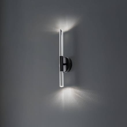 SIGMA Wandlamp Sopel Lux, 2-lamps, zwart/zilver, hoogte 38 cm