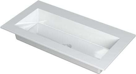 INK Kraft wastafel - 90x45x1cm - 1 wasbak - 0 kraangaten - wit glans