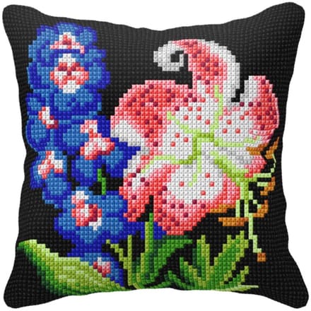 Borduurpakket - 99104 KRUISSTEEK KUSSEN ORCHIDEA - Hyacint en Lelie