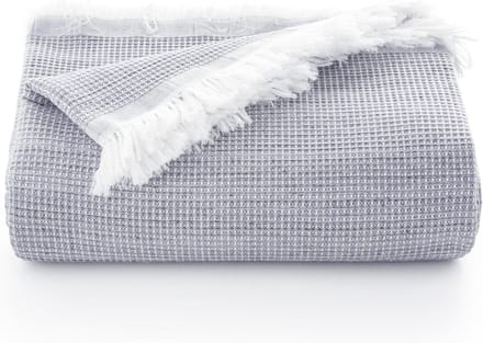 Multifunctioneel Bedovertrek & Sofa Plaid - Katoen Wafelstructuur Grey 180x280 cm