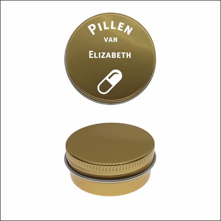 Pillen Blikje Met Naam Gravering - Elizabeth