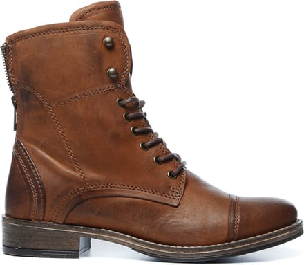Manfield - Dames - Cognac veterlaarsjes - Maat 38