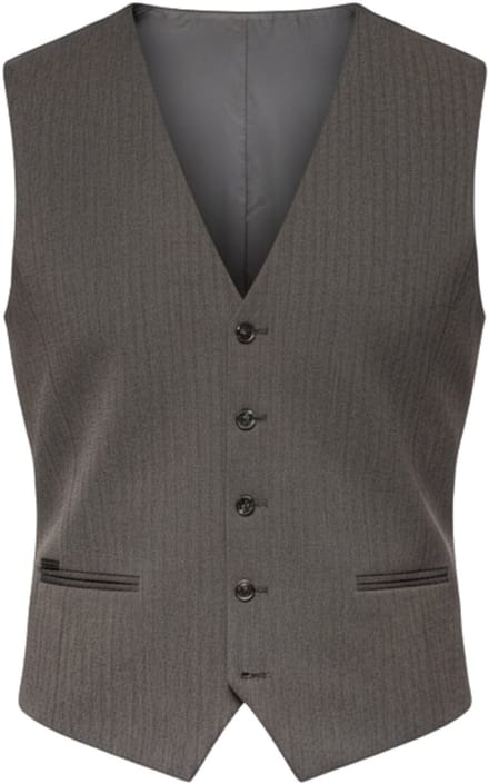 OMBRE Gilet - Slim Fit - Knopen Donkergrijs S