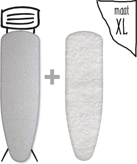 Leuke Strijkhoezen | Strijkhoes met Molton - Metallic Zilver - maat XL - complete set