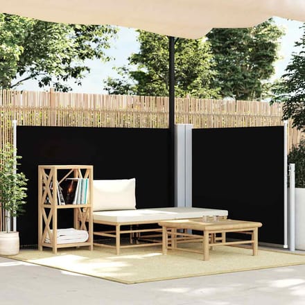 vidaXL - Windscherm - uittrekbaar - 120x1000 - cm - zwart