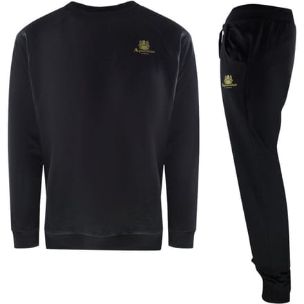 Aquascutum Heren Crest Crew Neck Tracksuit Set (Zwart)