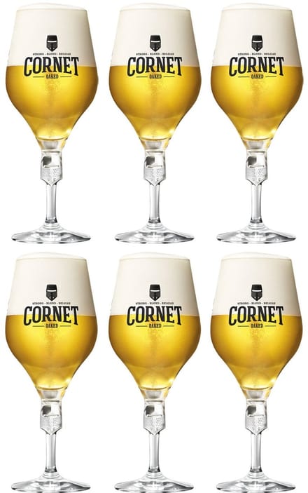 CORNET Bierglas 33cl Set 6 Stuks - Vaatwasmachinebestendig Speciaalbier Glas - Hoog Design 24cm - Elegant Bierglazen Set - Ideaal voor Professionele Bierproeverij en Thuisgebruik