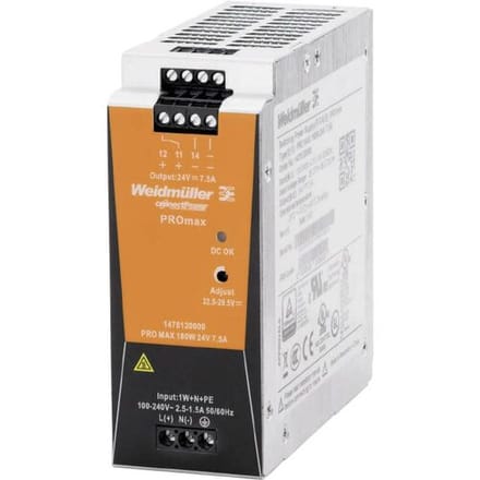 Weidmüller 1478120000 DIN-rail netvoeding 24 V/DC 7.5 A 180 W Inhoud 1 stuk(s)