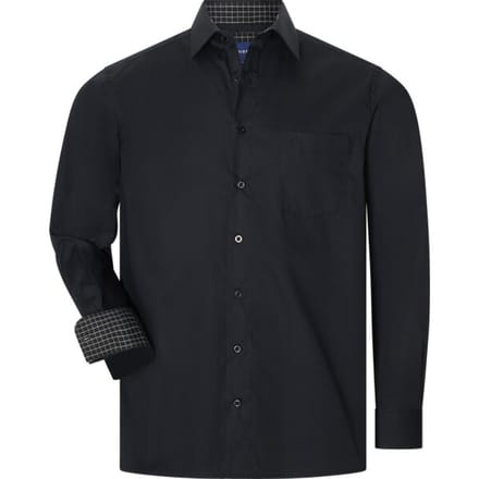 Babista herren Overhemd - 51/52 - zwart - Plus Size
