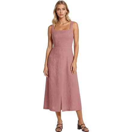 Vierkante Hals Jurk Dames Haris Cotton