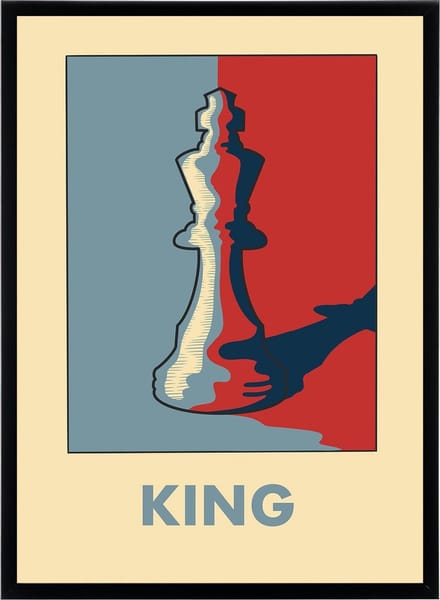 Poster King Schaken - Chess - Kunstdruk 50x70