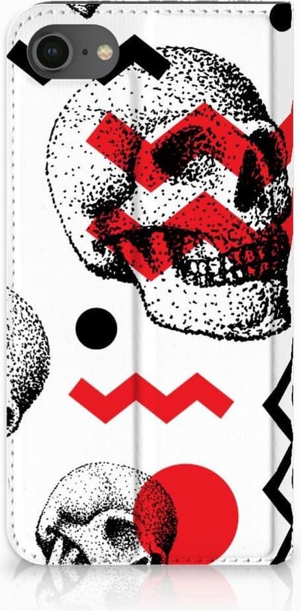 Mobiel BookCase iPhone 7 | 8 | SE (2020) | SE (2022) Skull Red