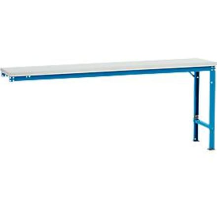 Manuflex aanbouwtafel UNIVERSAL Speciaal, 2000 x 800 mm, melamine lichtgrijs, lichtblauw