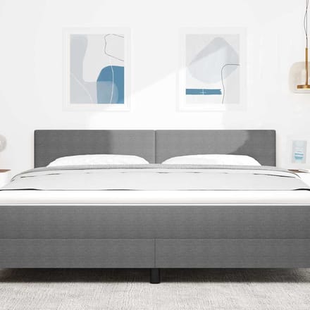 vidaXL - Hoofdbord - Lichtgrijs - 180 - cm - Corduroy - stof