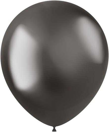 Ballonnen Intense Grey Metal Shine 33cm - 10 stuks