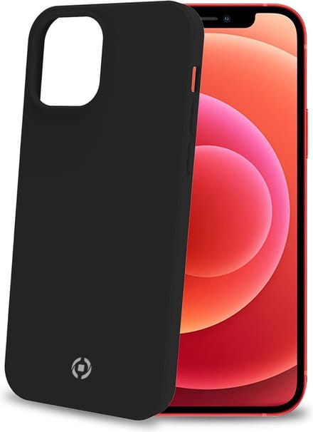Celly Cromo Siliconen hoesje - Geschikt voor Apple iPhone 12 Pro Max - TPU Back Cover - Microfiber - Zwart