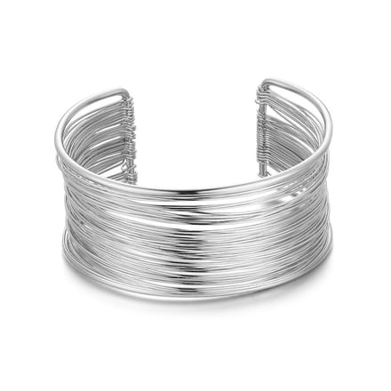 Twice As Nice Armband in edelstaal, meerdere draden Zilverkleurig 16cm