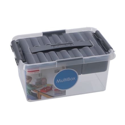 Sunware Q-line opbergbox 6L met inzetbak - 30x20x14.5 cm - Transparant