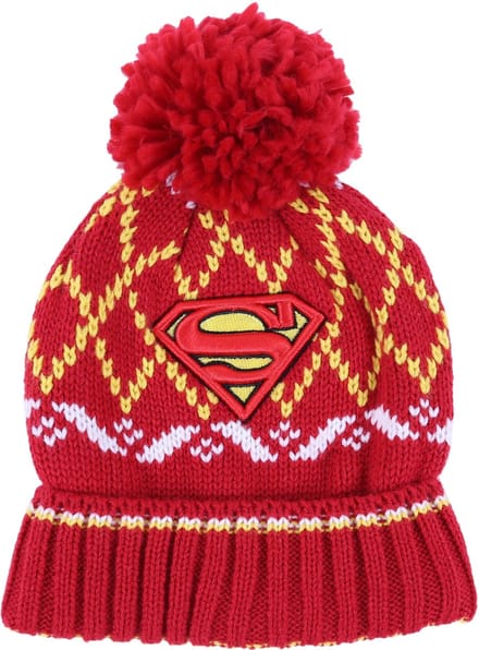 SUPERMAN - Rood-gele muts met pompon
