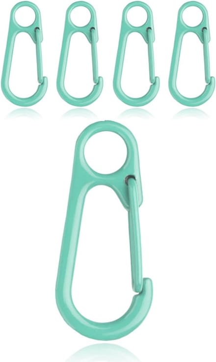 Set van 5 Gekleurde Karabijnhaken - Groen