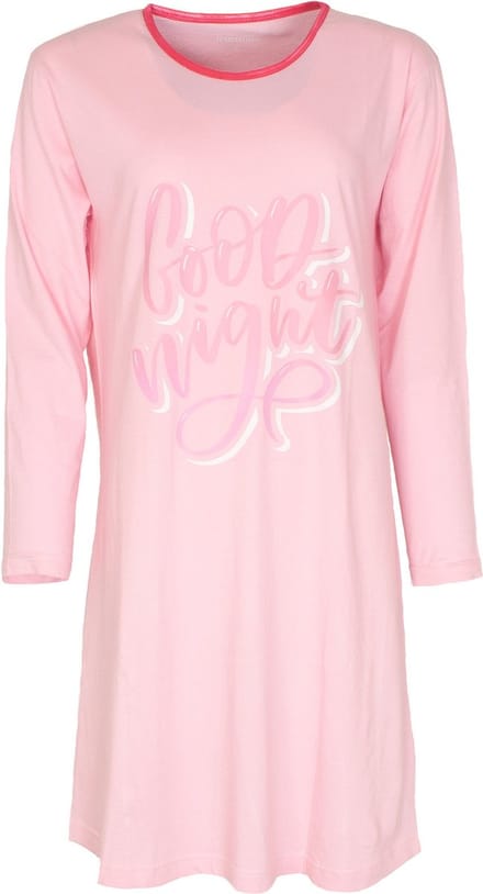 Temptation Dames Nachthemd - Bigshirt - Goodnight Tekst - Roze - Maat S