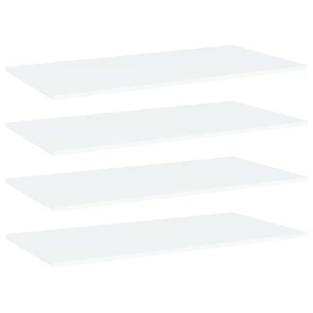 vidaXL - Wandschappen - 4 - st - 80x20x1,5 - cm - bewerkt - hout - wit
