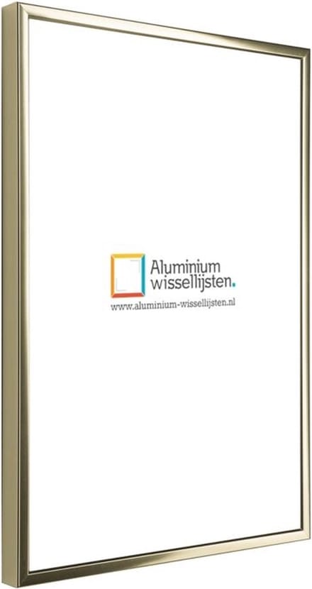 Aluminium Wissellijst 70 x 70 Glans Goud - Ontspiegeld Acrylite - Art.nr.: 048-001