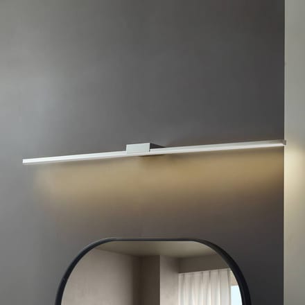 Lucande LED spiegellamp Kivana, chroom, metaal, 120 cm, IP44