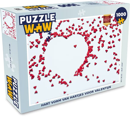 Puzzel Hart vorm van hartjes voor valentijn - Legpuzzel - Puzzel 1000 stukjes volwassenen