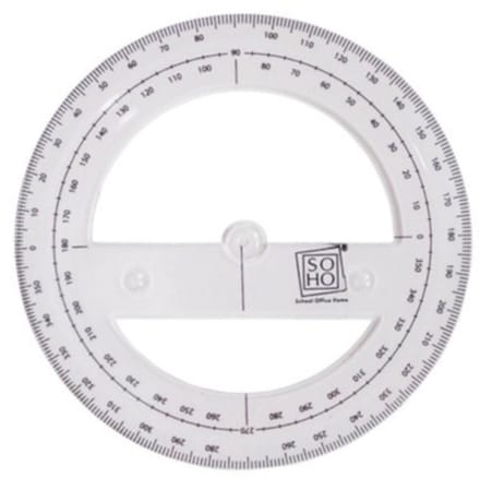 SOHO Kompasroos – Schaalverdeling tot 360 graden – Diameter 10cm – Transparant