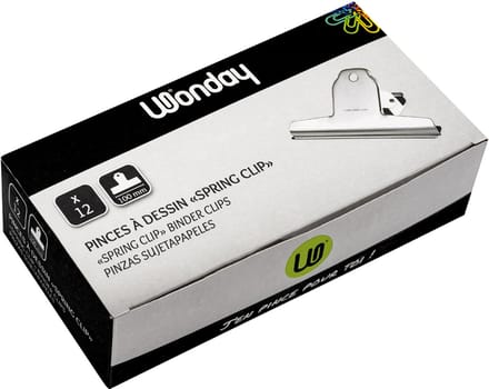 Wonday papierklem/brievenklem ´spring clip´ van metaal, (B)100 mm, 2 st.