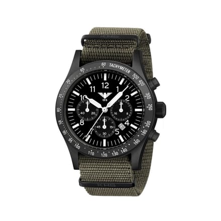 KHS - KHS.PLABSSC.NSGO - Polshorloge - Heren - Solar - PLATOON Black Steel Solar Chronograph