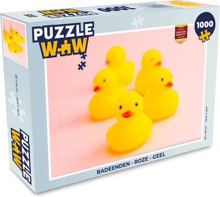 Puzzel Badeenden - Roze - Geel - Legpuzzel - Puzzel 1000 stukjes volwassenen