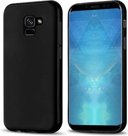 Zwart TPU Siliconen Case Backcover Hoesje voor Samsung Galaxy A8 Plus 2018