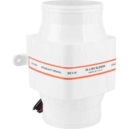 4in 270CFM Bilge Luchtblazer In-Line Marine DC Elektrische Ventilator Bootaccessoire 12V Wit white