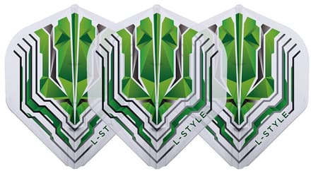 L-Style Champagne Flight EZ L1 Standard Origin Series Clear Green - Dart Flights
